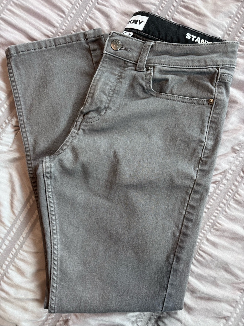 DKNY Men's Grey Straight-Leg Jeans